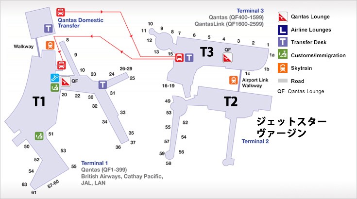 シドニー空港見取り図